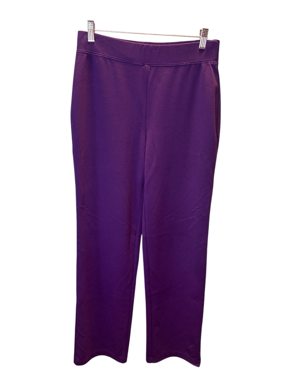 Susan Graver Deep Purple Pull-On Stretch Leggings